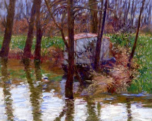 Der Fluss Epte mit Monets Boot-Atelier, ca. 1887-90
